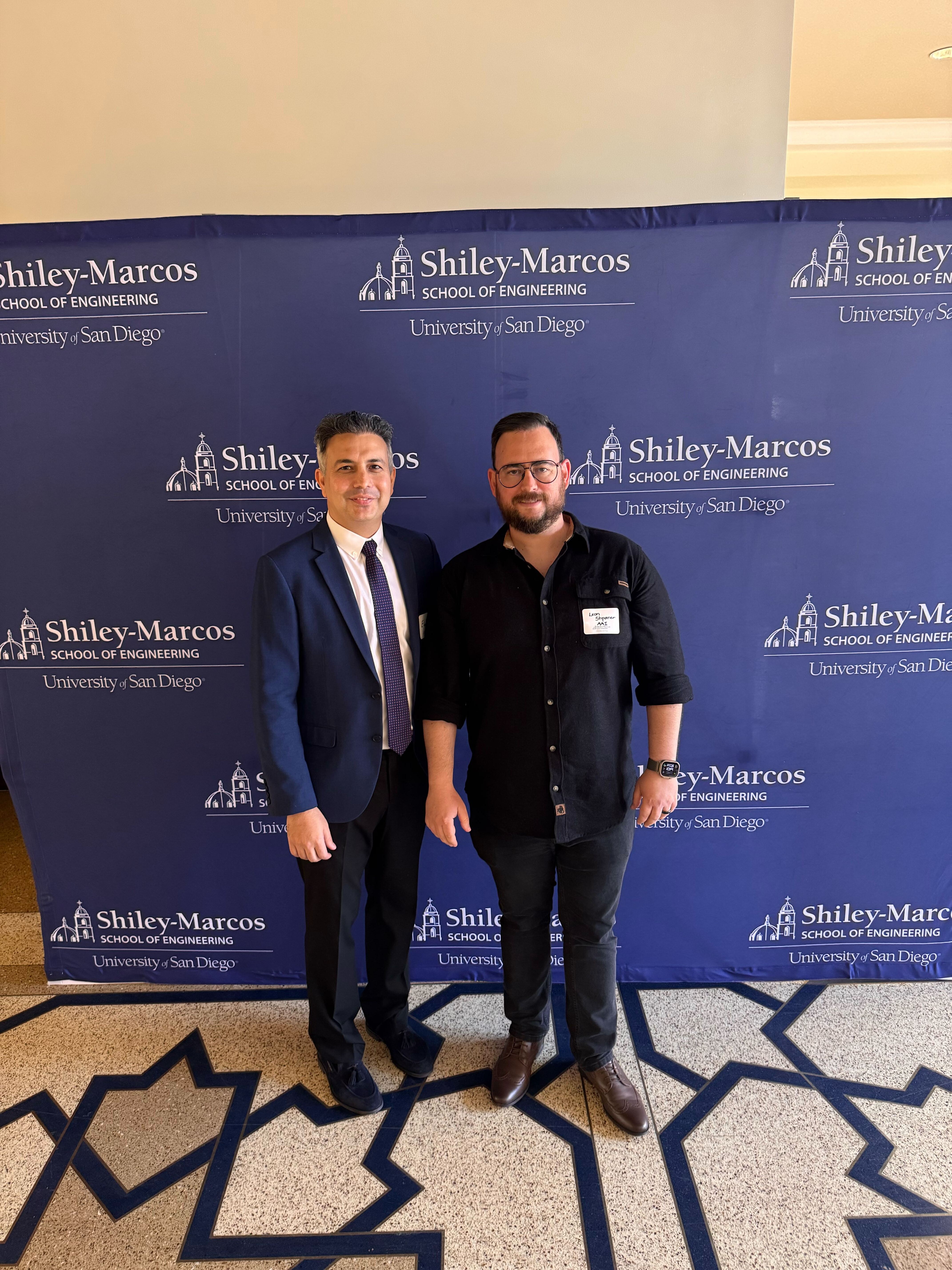 With Dr. Ebrahim Tarshizi at the University of San Diego MS in Applied Data Science and MS in Applied Artificial Intelligence commencement, 2026